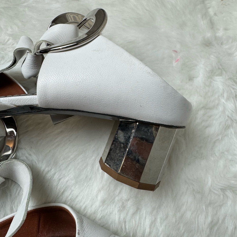 Proenza Schouler Front-tie Block-heel leather mules in white 37 - Picture 8 of 12